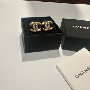 CHANEL gold tone EARRINGS  authentic